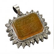 گردنبند نقره عقیق زرد دست ساز [شرف الشمس]